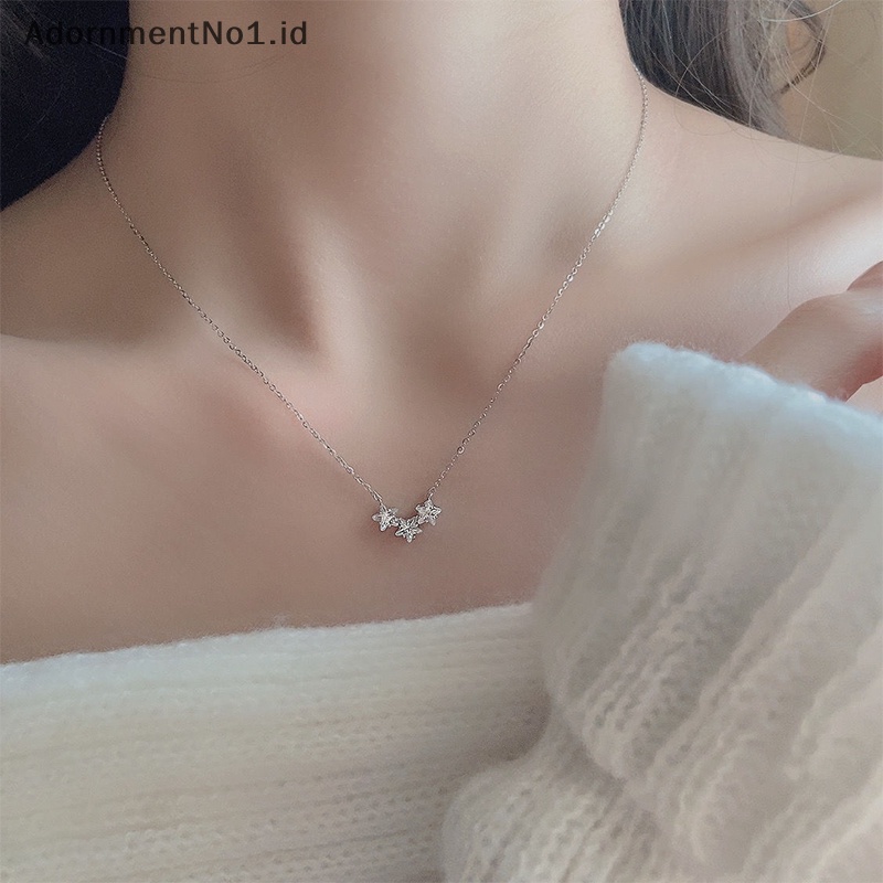 [AdornmentNo1] Fashion kalung bintang Shinny lucu gaya korea Multi-bintang liontin perhiasan Exquisite Niche rantai klavikula untuk wanita hadiah ulang tahun