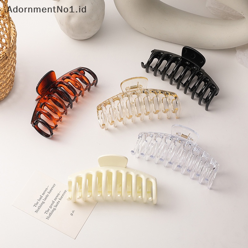 [AdornmentNo1] Baru wanita besar Hair Claw Clip Crab jepit cewek Ponytail Hair Claws mandi Clip Fashion aksesoris rambut hadiah hiasan kepala