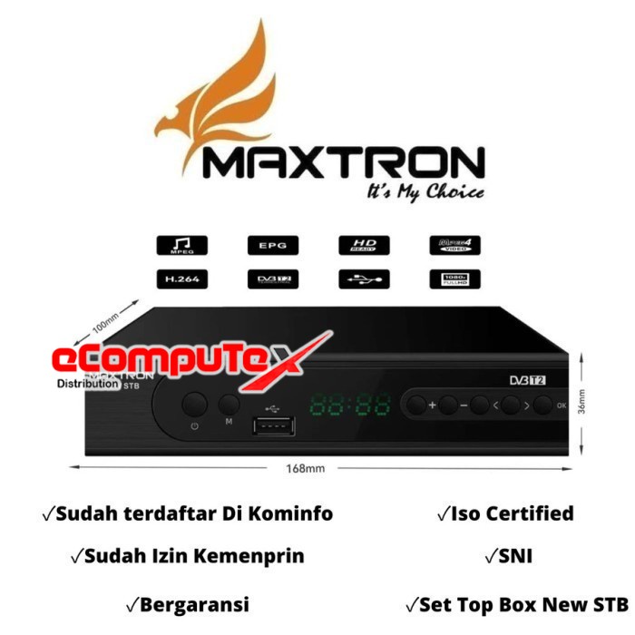 SET TOP BOX TV DIGITAL RECEIVER NEW STB MAXTRON HIGH DEFINITION