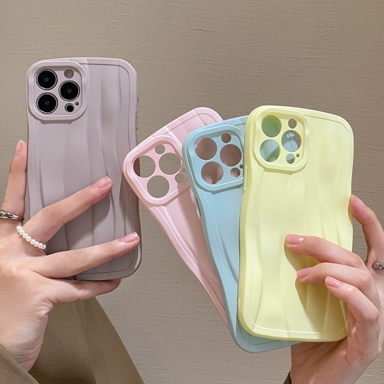 【irregular Pattern】Skin Feel Silicone Soft Case IPhone XR XS Max 11 12 13 14 Pro Max for Girl Women's Fashion Purple Color Phone Case Pink