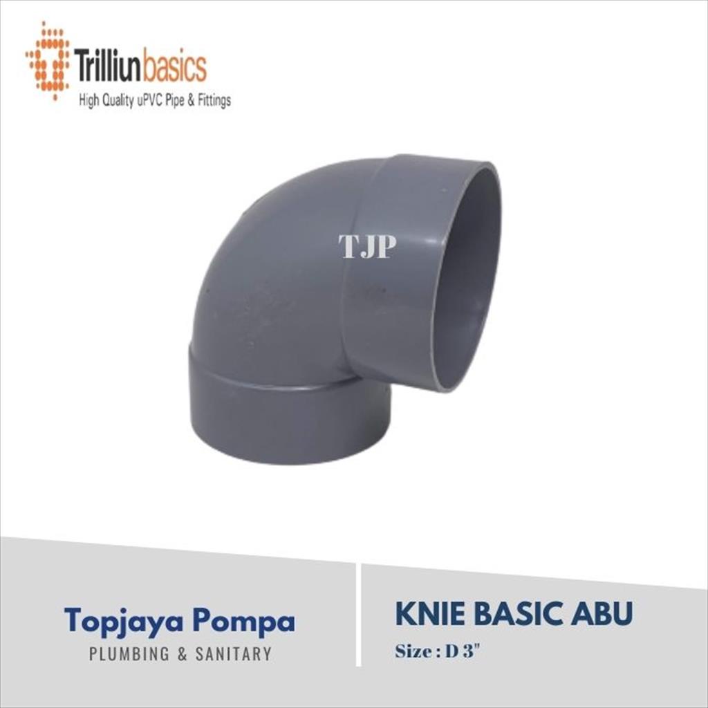 KNIE / ELBOW PVC D TRILLIUN 3&quot; PVC ABU