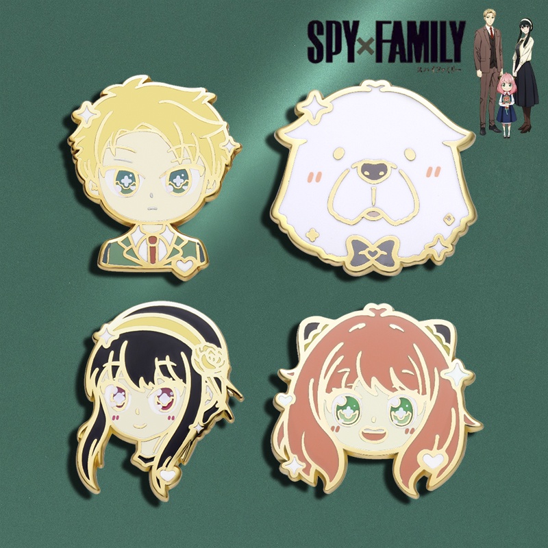 Anime Spyxfamily Enamel Bros Tas Sekolah Dekorasi Lencana Hadiah Untuk Teman