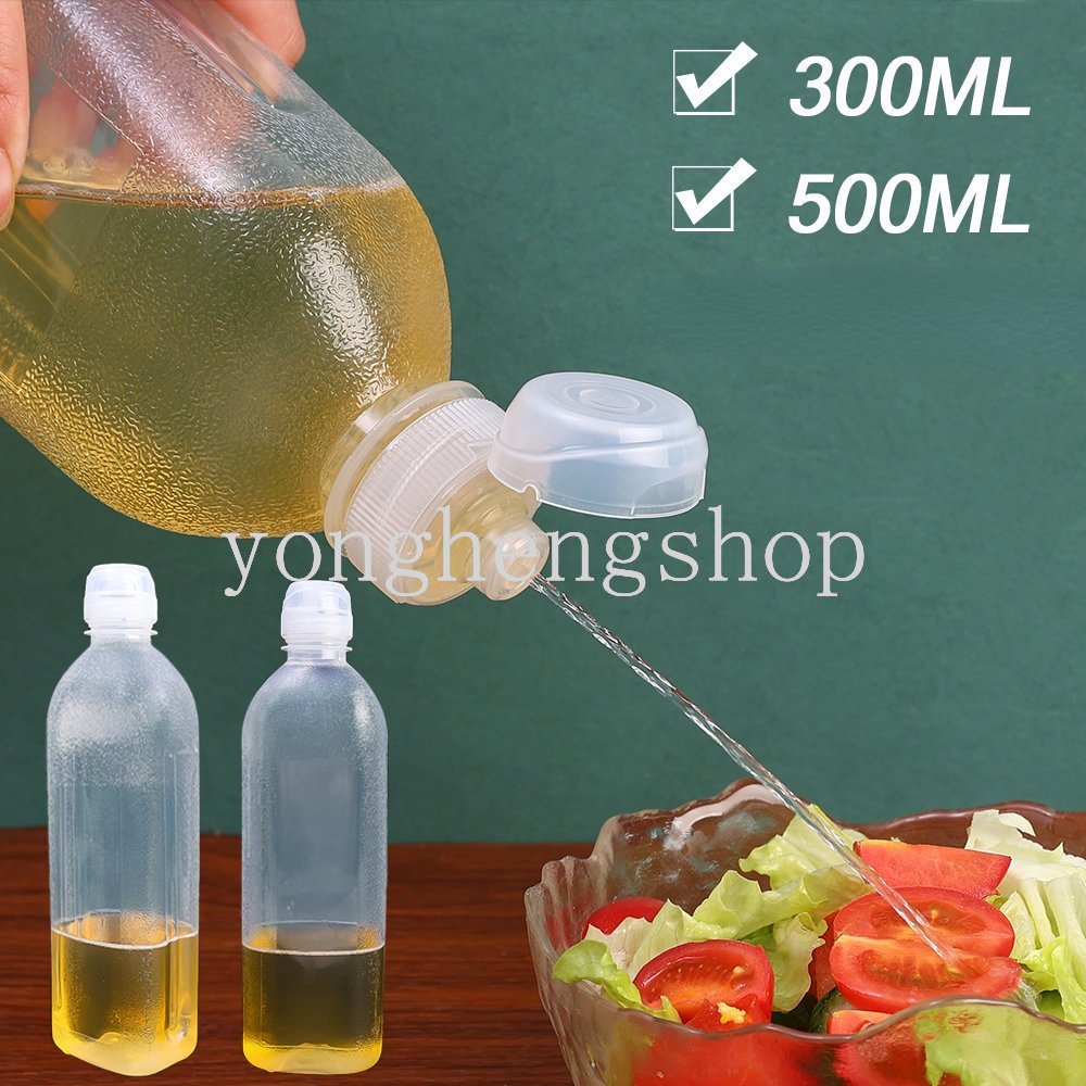 300ml /500ml Squeeze Oil Bottle Dispenser Minyak Wadah Bumbu Masak Kecap Cuka Mustard Olive Oil Bottle Anti Bocor Screaming Oilbottle Dapur Gadget