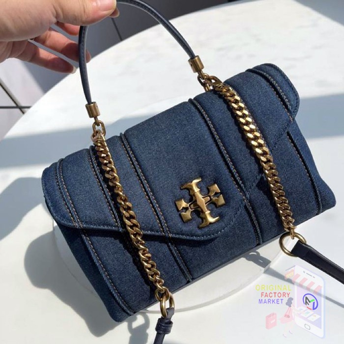 TAS TB 88100 Kira Denim Small Top Handle Satchel Tory Navy Vs