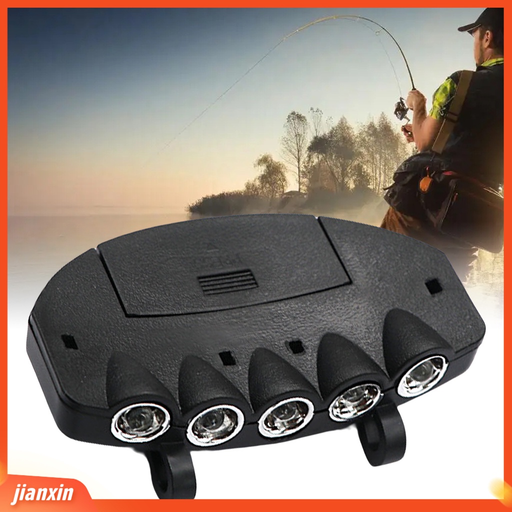 (In Stock) Senter Kepala Mancing Tipe Klip Hands-free Shockproof Hemat Energi Pemasangan Mudah Super Terang 5lampu Topi Pancing LED Kerja Headlamp Senter Kepala Untuk Camping