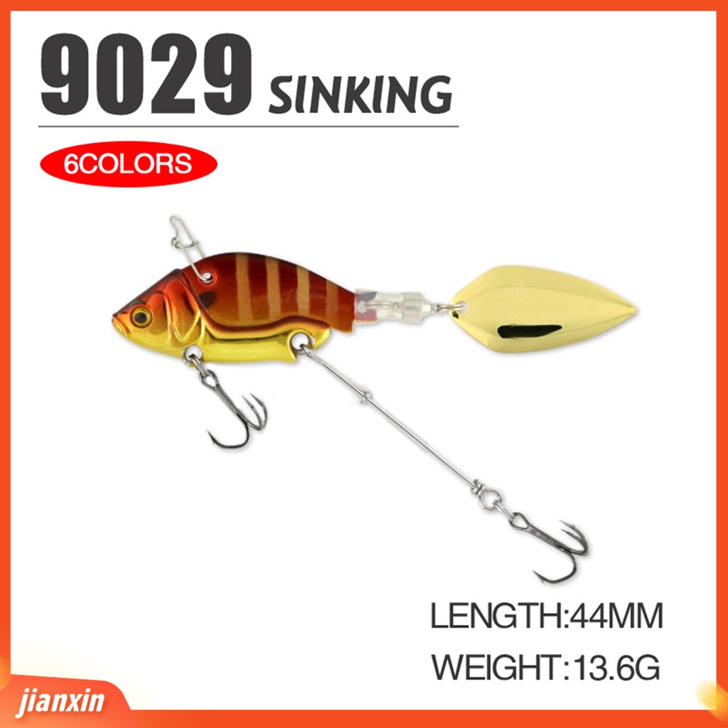 (In Stock) 13.6g /44mm Umpan Palsu Spin Payet Logam Tangguh Treble Hook VIB Umpan Pancing Tackle