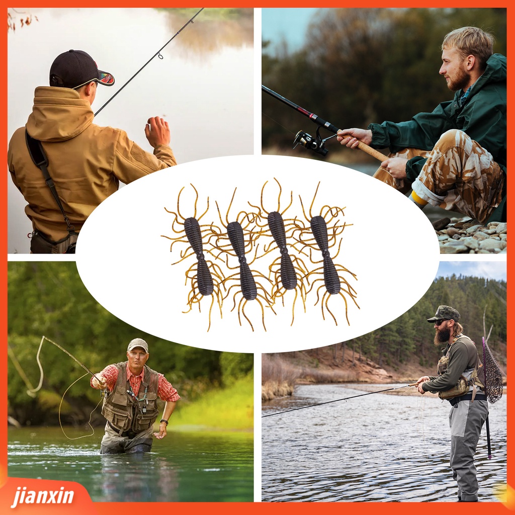 (In Stock) 4Pcs Umpan Pancing Desain Alur Sangat Simulasi Warna Cerah Ketangguhan Tinggi Fleksibel Jigging Lures Umpan Bionic Peralatan Memancing Perlengkapan Memancing