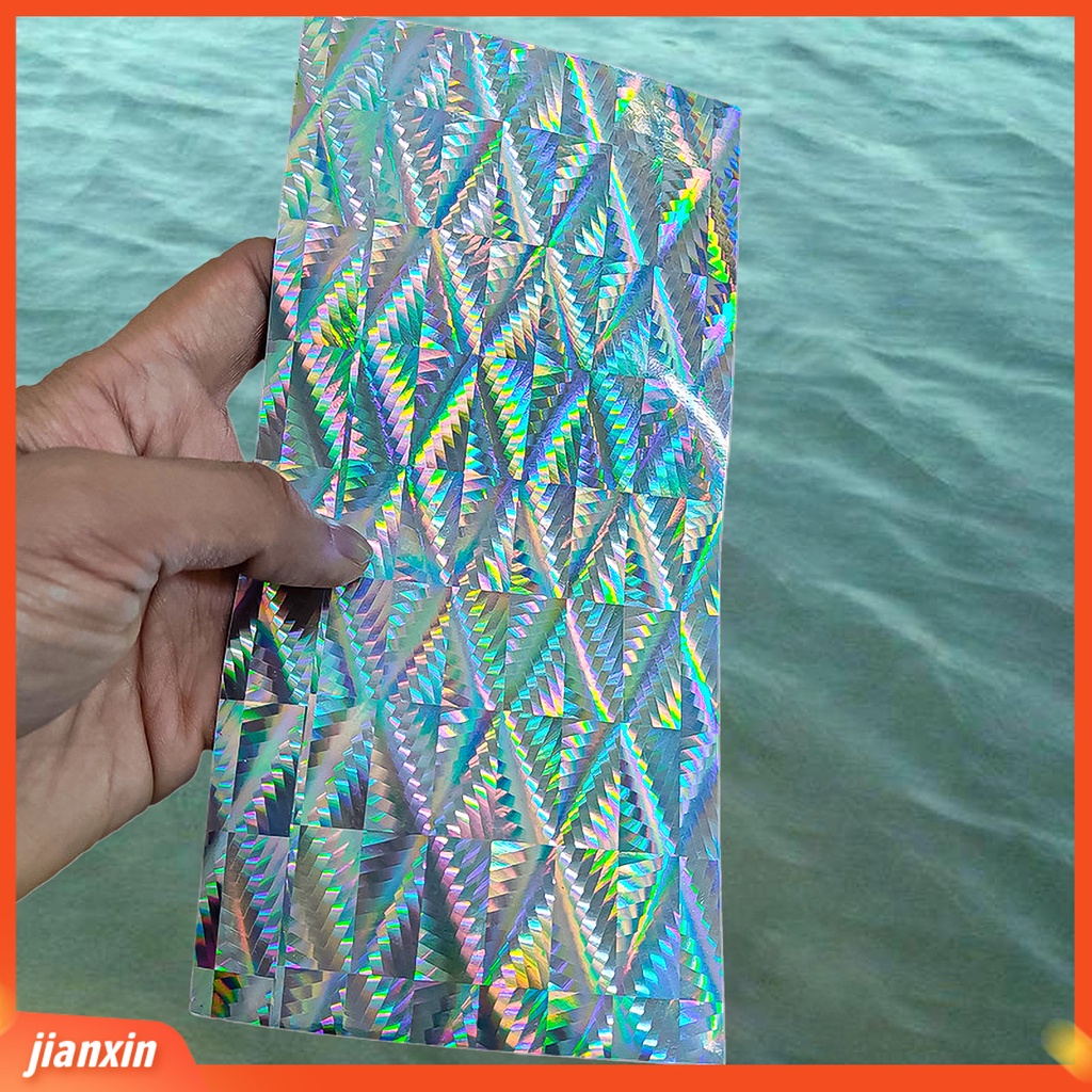 (In Stock) 10Pcs Stiker Umpan Pancing Tahan Air Reflektif Film Perekat Stereoskopik Flash Tape Untuk DIY Kulit Ikan