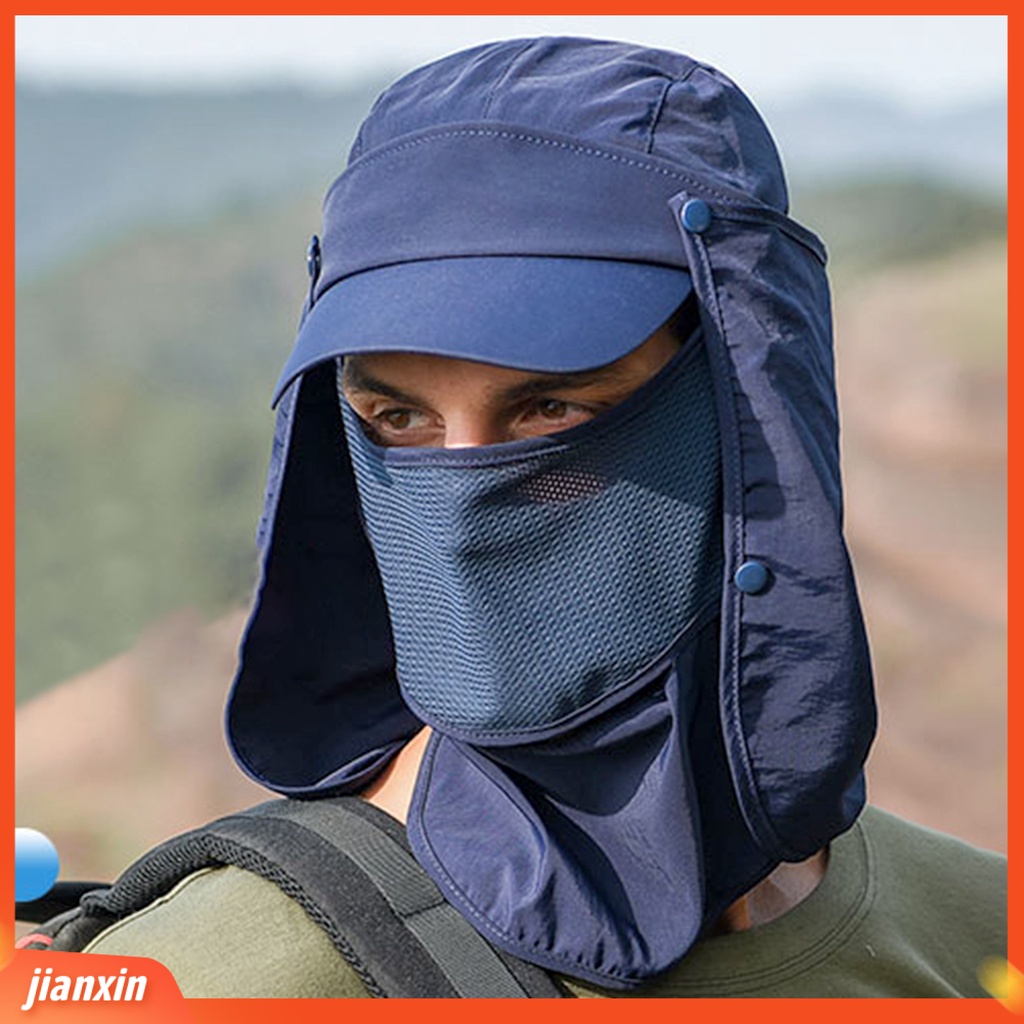 (In Stock) Musim Panas Pria Penutup Wajah Topi Matahari Tabir Surya Topi Baseball Untuk Olahraga Outdoor