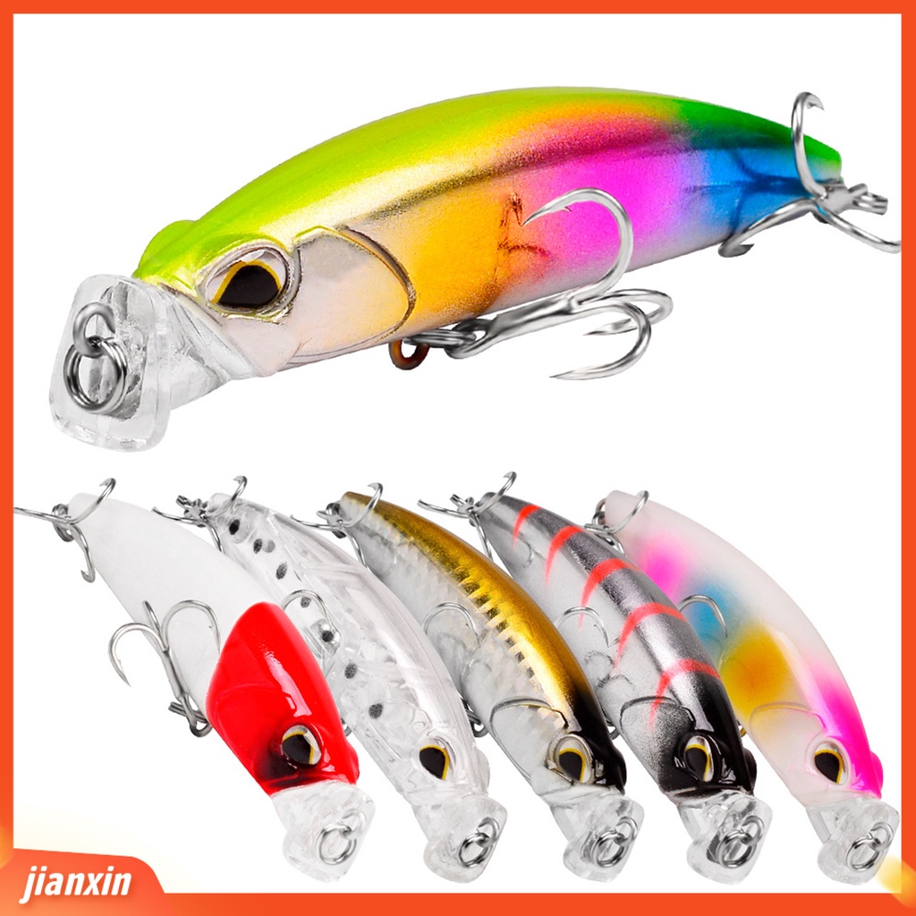 (In Stock) 8cm /10g Realistis Pemancingan Umpan Popper Pancing Permukaan Air Plastik Tahan Sobek Untuk Memancing