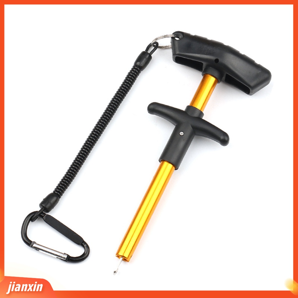 (In Stock) Portable T Shaped Fishing Lure Hook Remover Detacher Alat Dengan Tali Anti Hilang