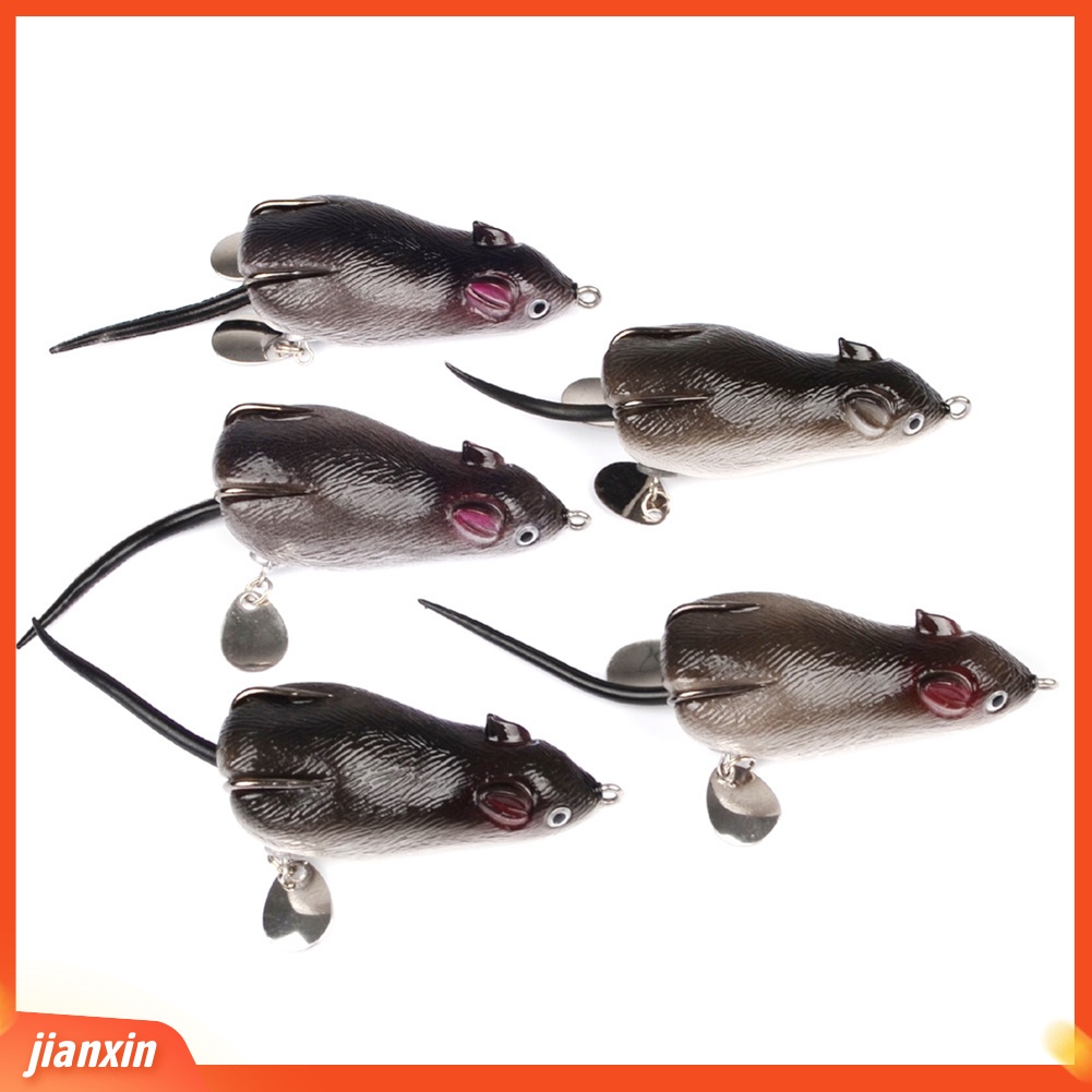 (In Stock) Lifelike 3D Rubber Sharp Hook Rat Fishing Lure Umpan Snakehead Fish Tackle Tool