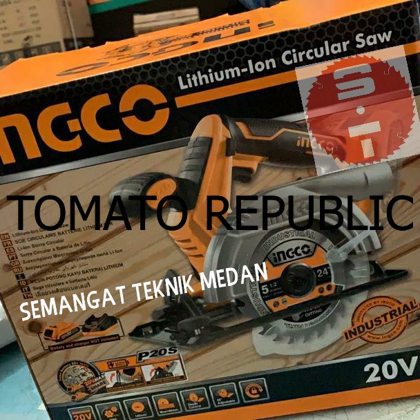 Murah CSLI1401 CORDLESS BATERAI CIRCULAR SAW BLADE MINI 6" 20V UNIT INGCO YGC589