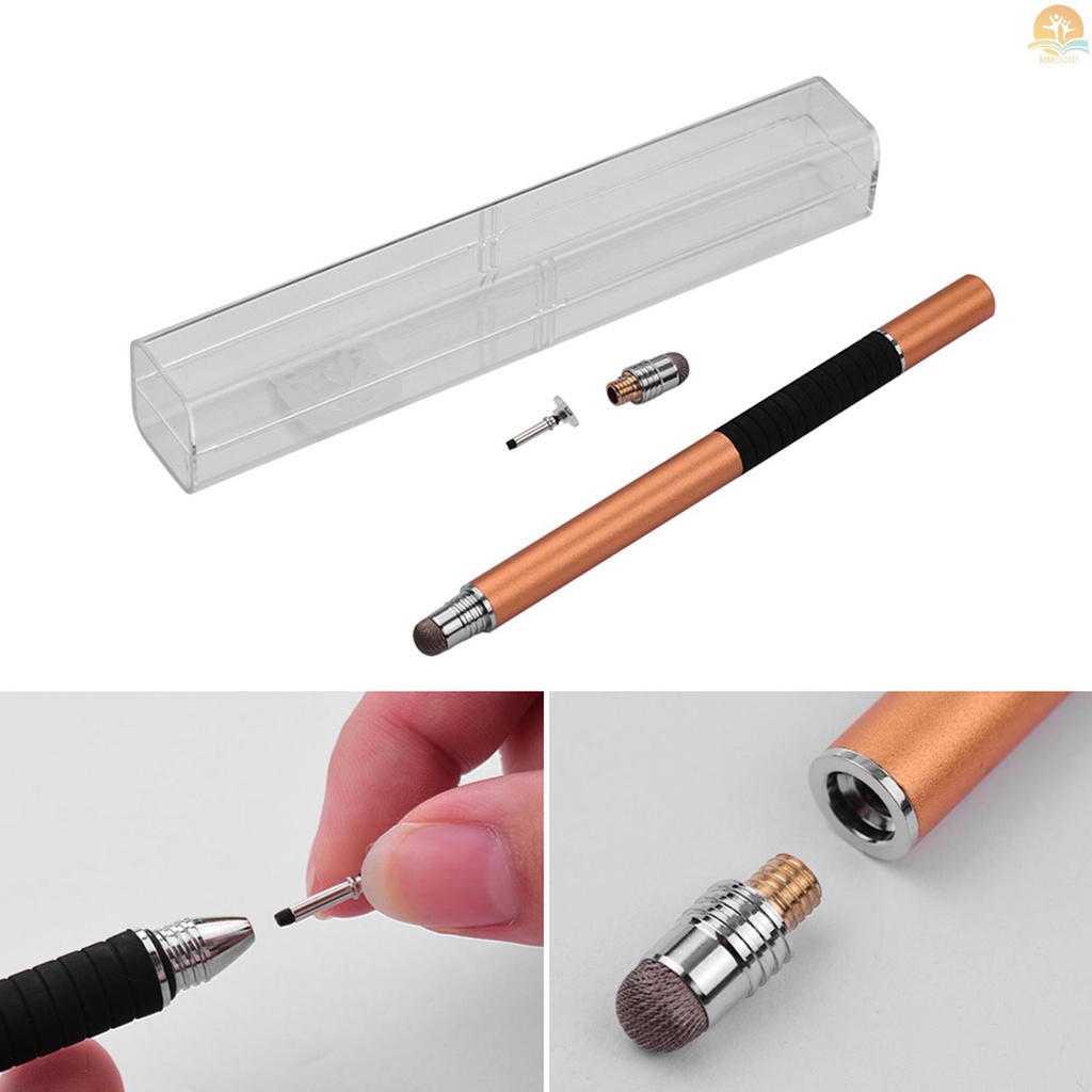 In Stock 2-in-1 Pen Stylus Presisi Dengan Kepala Konduktif Dan Ujung Cakram Universal Touchscreen Pen Set Untuk Semua Kapasitif Touchscreens Ponsel Tablet Paket 1 Pcs Emas