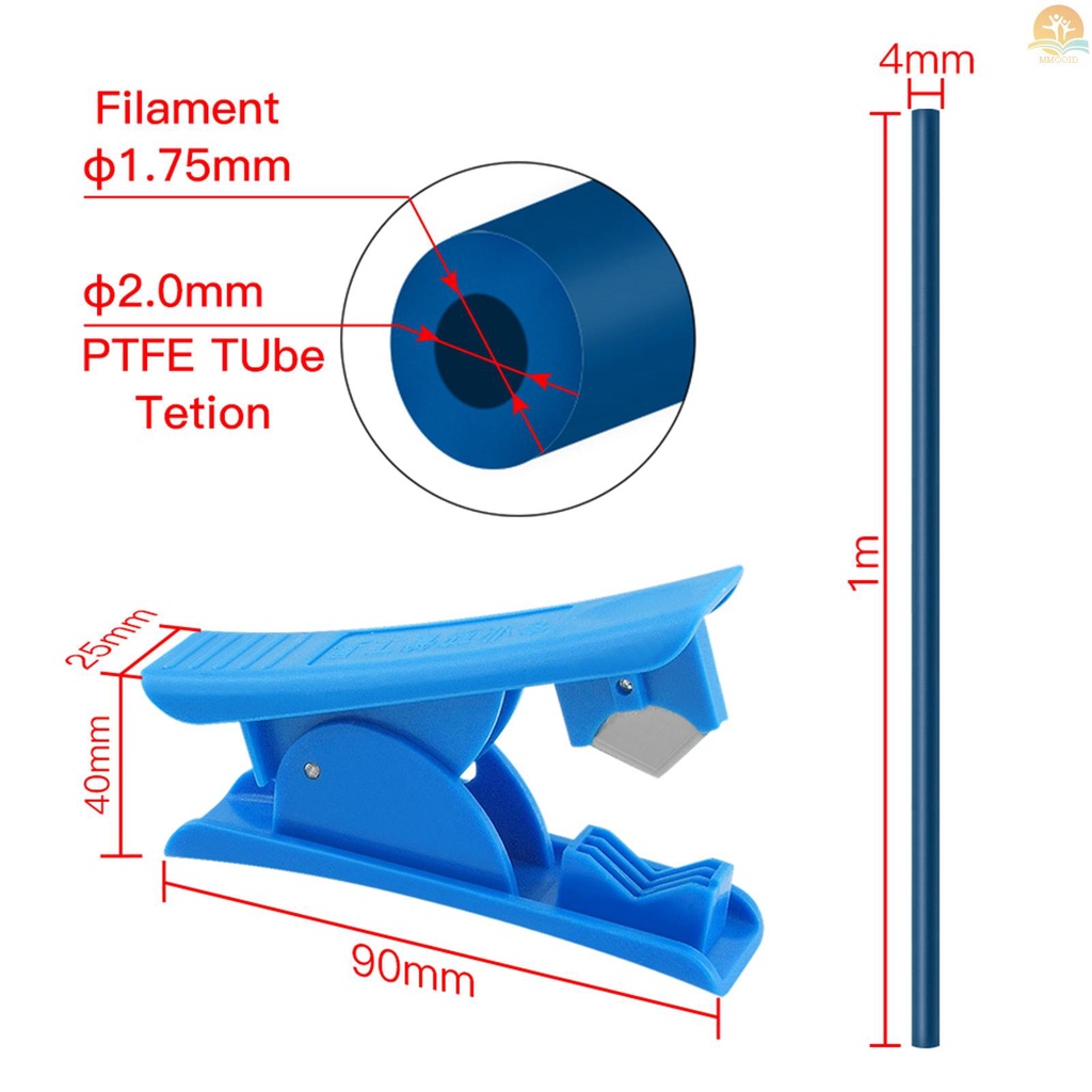 In Stock Dua Pohon 3D Printer Kit PTFE Tubing Hose Pipe 40cm Untuk Filamen 1.75mm Dengan PTFE Tube Cutter 2pcs PC4-M6 Fitting Pneumatic 2pcs PC4-M10 Fitting Pneumatic Hotend Socks B