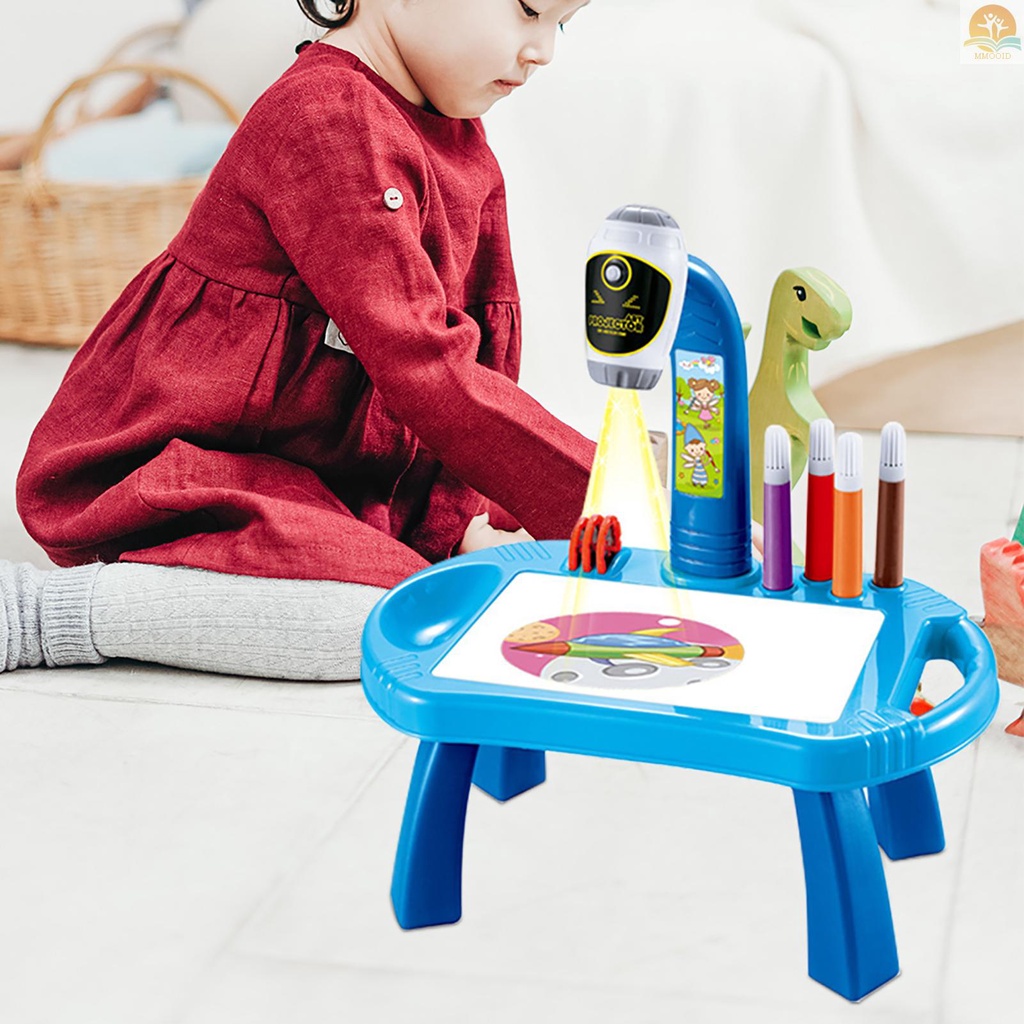 In Stock Meja Belajar Anak Trace and Draw Proyektor Art Drawing Board Proyeksi Jiplak Lukisan Meja Mainan Hadiah Edukasi Dini Untuk Anak Laki-Laki Perempuan Diatas 3th