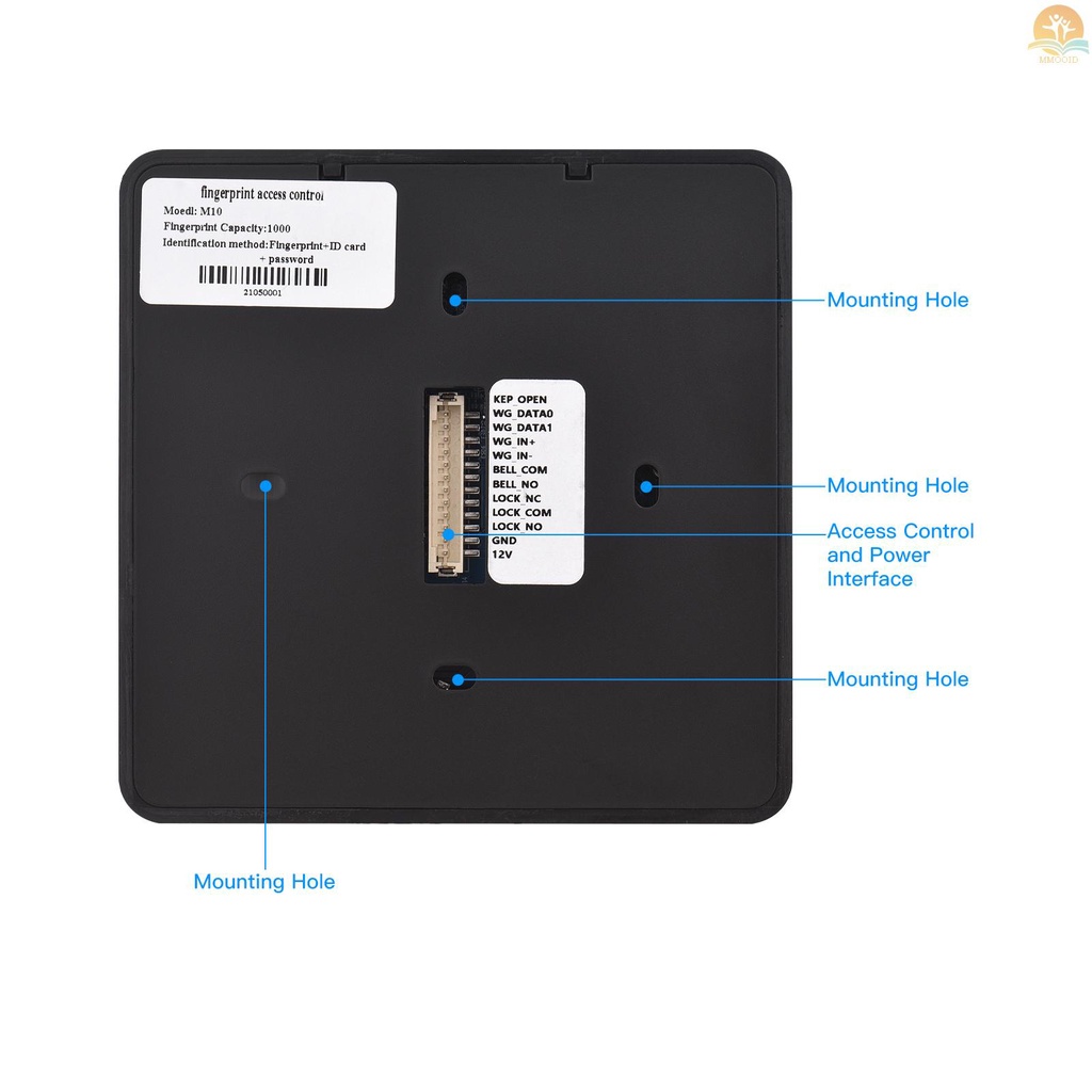 In Stock Mesin Absensi Kontrol Akses Fingerprint /Password/ ID Card Recognition Time Clock Dengan Layar Display 2.4 Inch Perekam Cek-in Recorder Multi Bahasa Dukungan