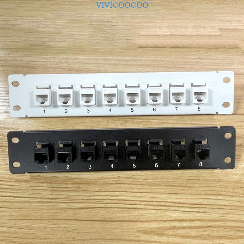 Vivi CAT5e 8port Patch Panel Mendukung Back CAT5e Unshielded Untuk Kabel T568A B Kode w Untuk Kabel RJ45 Rak Dinding Mo