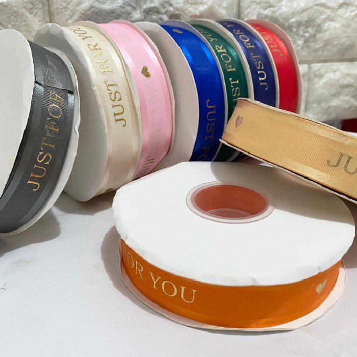 

PITA JUST FOR YOU ROLL 2,5CM 5 METER RIBBON HAMPERS KADO HADIAH TALI