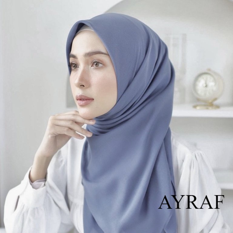 COD hijab segiempat bella square tepi neci size 115x115 warna biru denim/kerudung jilbab segiempat b