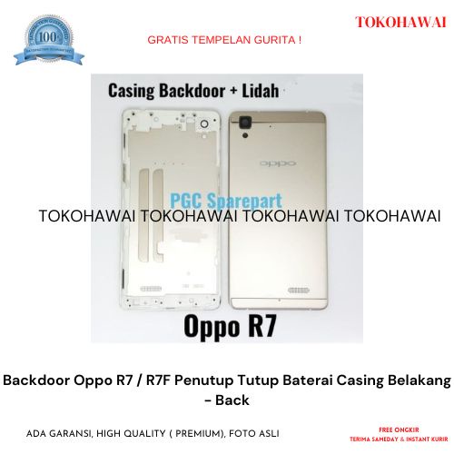 Backdoor Oppo R7 / R7F Penutup Tutup Baterai Casing Belakang - Back-GOLD