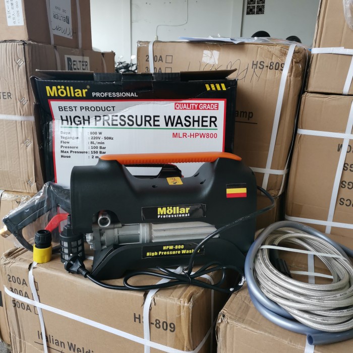 MESIN JET CLEANER MOLLAR HPW800 150 BAR STIM CUCI MOBIL 800 WATT STEAM
