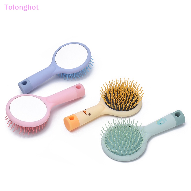 Tolonghot&gt; Kartun Lucu Anti-Simpul Hujan Pijat Rambut Sisir Dengan Cermin Anak Hairdressing Comb Bantal Udara Pijat Sisir Untuk Bayi Anak Sumur