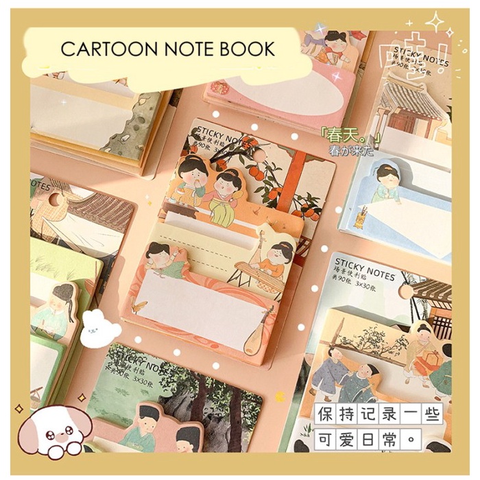 

[LOGU] Sticky Note Lucu 3 ukuran, Adhesive Memo sticky notes