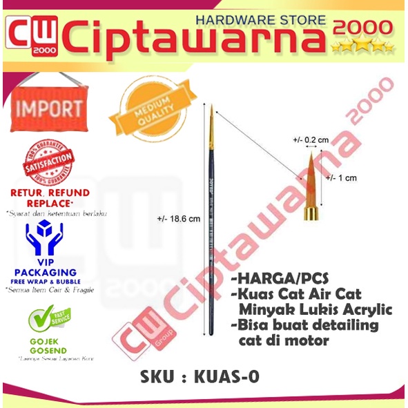 

Brush Kuas Cat Air Cat Minyak Lukis Acrylic Joyko BR-6 No.0 1 Pcs