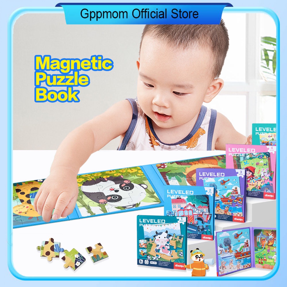 Gppmom 3 In 1 Buku Puzzle Magnet Booklet Magnetic Leveled Puzzle Mainan Anak Puzzle