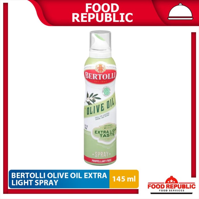 

✨Ready Stok✨ - BERTOLLI EXTRA LIGHT OLIVE OIL SPRAY 145 ML - MINYAK ZAITUN HALAL- 1.2.23