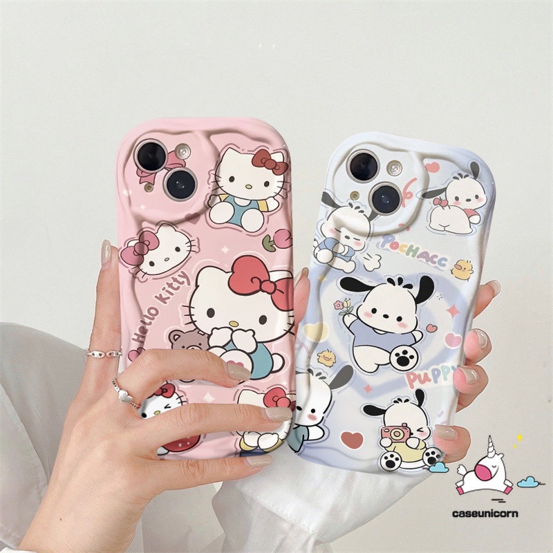 Casing Ponsel Pochacc Kuromi Lucu Untuk Infinix Hot 30i 9 8 10Lite Smart 6Plus 7 6 5 Hot 10 12 30 11 8 20 9 Play Note12 G96 Kartun Doodle Hello Kitty Tpu Soft 3D Wavy Curved Edge Case