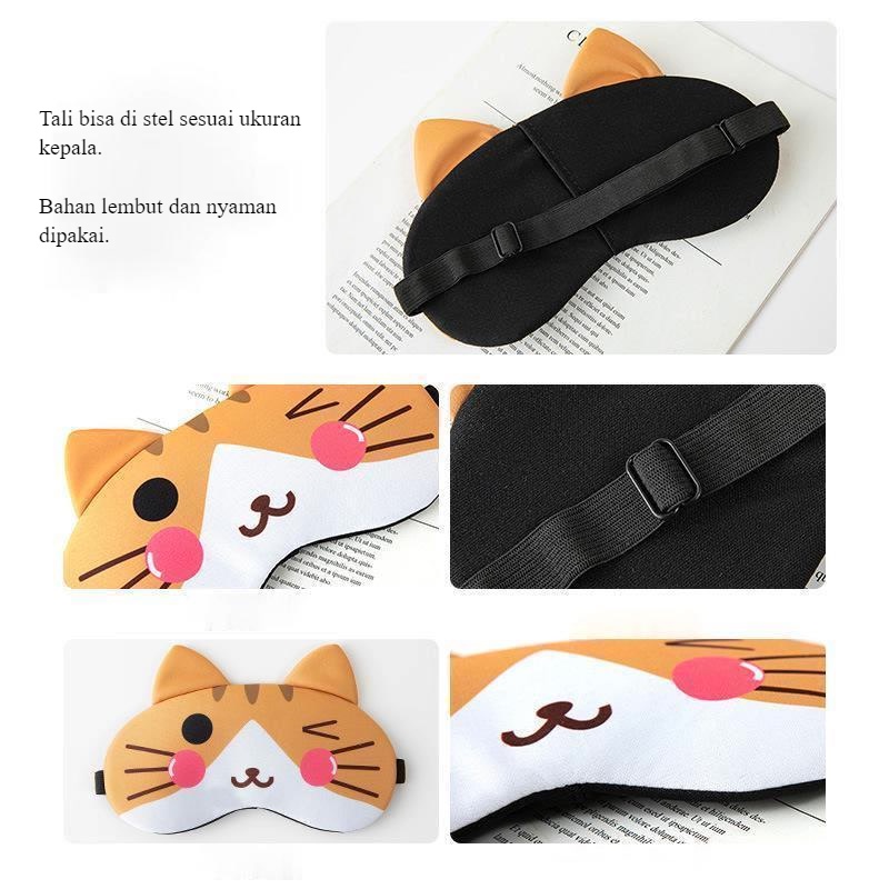 Penutup Mata tidur eye cover mask kacamata anak motif hewan binatang kartun Lucu cartoon Untuk Tidur Gel Biru Dingin  masker mata sleeping mask Kucing Penguin Harimau Koala