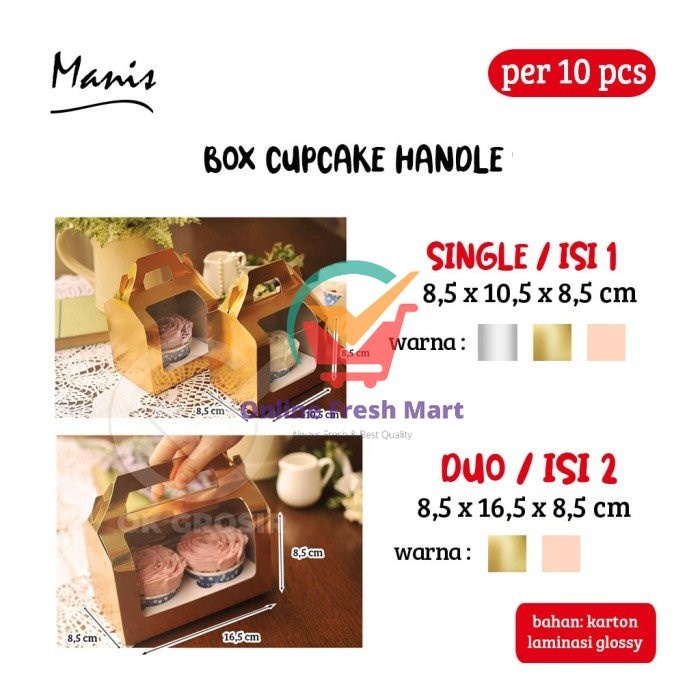 

Box Cupcake Handle / Ada Pegangan [per 10 pcs] - Pink Single