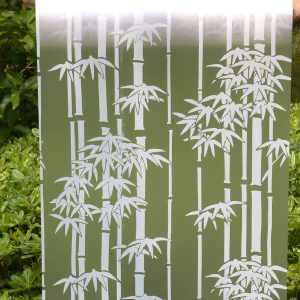 Stiker Kaca Jendela Motif Bambu - alat pasang