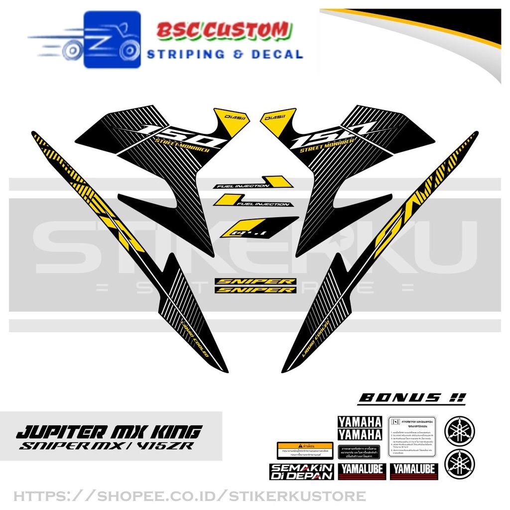 STRIPING YAMAHA SNIPER / DASAR PUTIH / SNIPER 150 MXi / EXCITER 150 / JUPITER / MX KING / STICKER / 