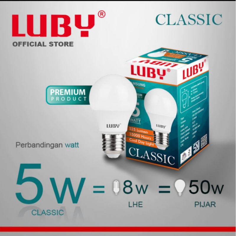 Lampu led 5watt Luby classic