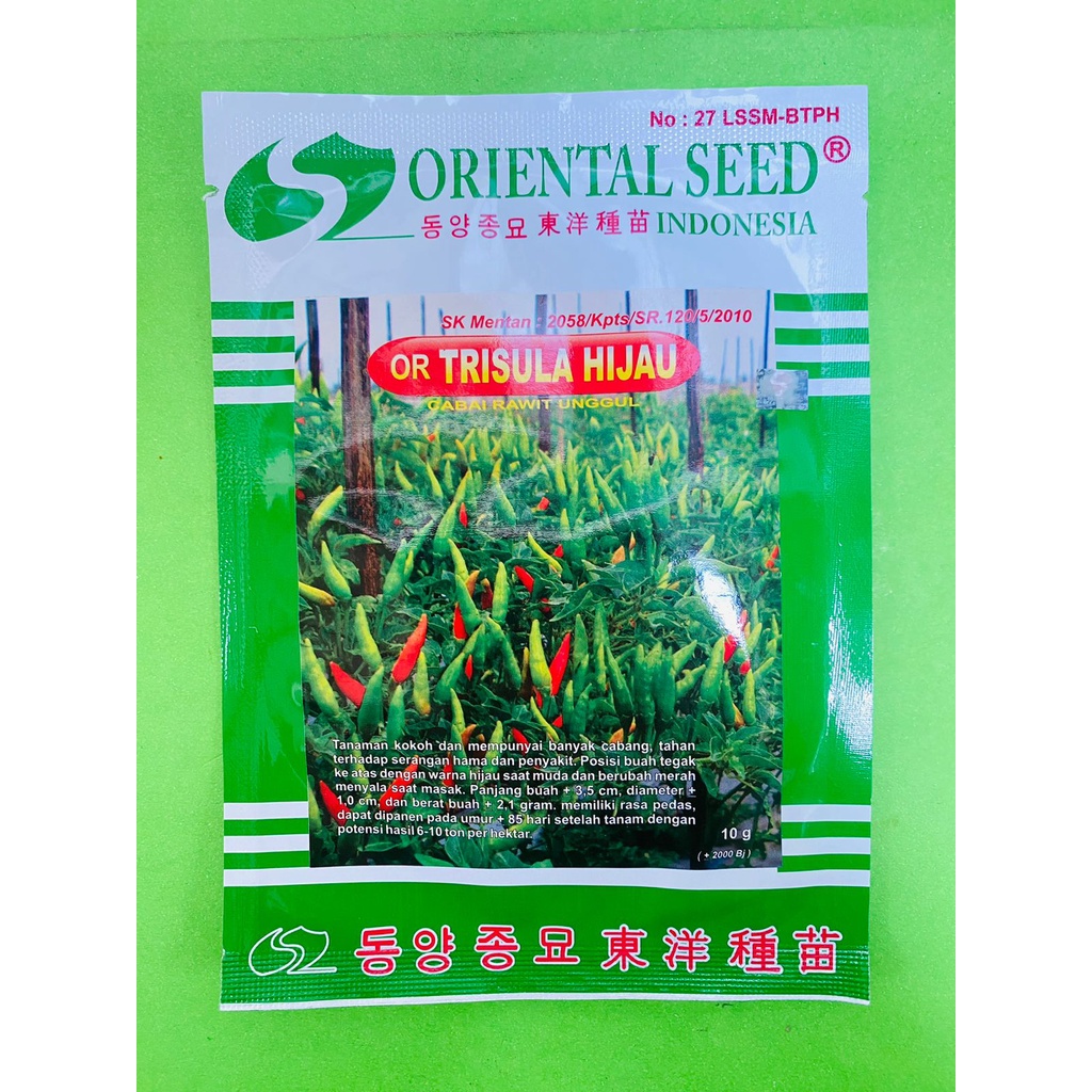 Terbaik Benih cabai rawit unggul or TRISULA HIJAU isi 10gr dari ORIENTAL SEED