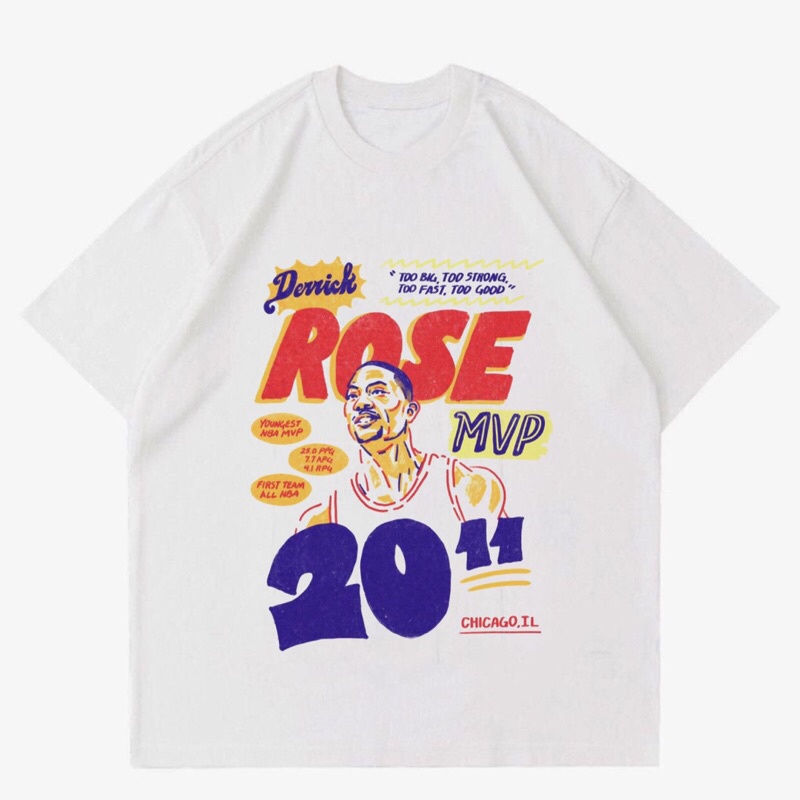 BAJU KAOS VINTAGE BASKET ANIMATION “ROSE MVP” |T-SHIRT VINTAGE ROSE MVP| BAJU KAOS OVERSIZE PRIA