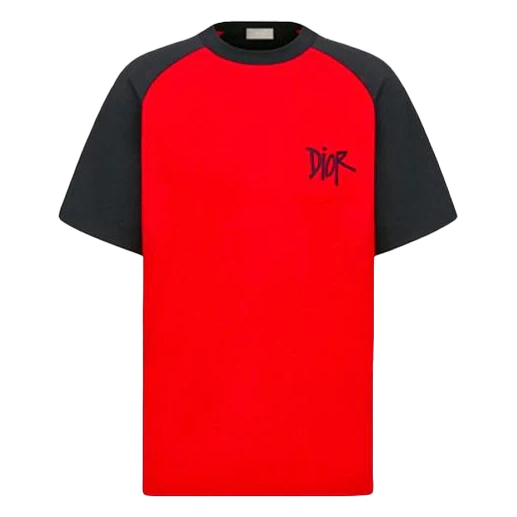 Dior X Stussy Navy Red / Kaos Branded Original