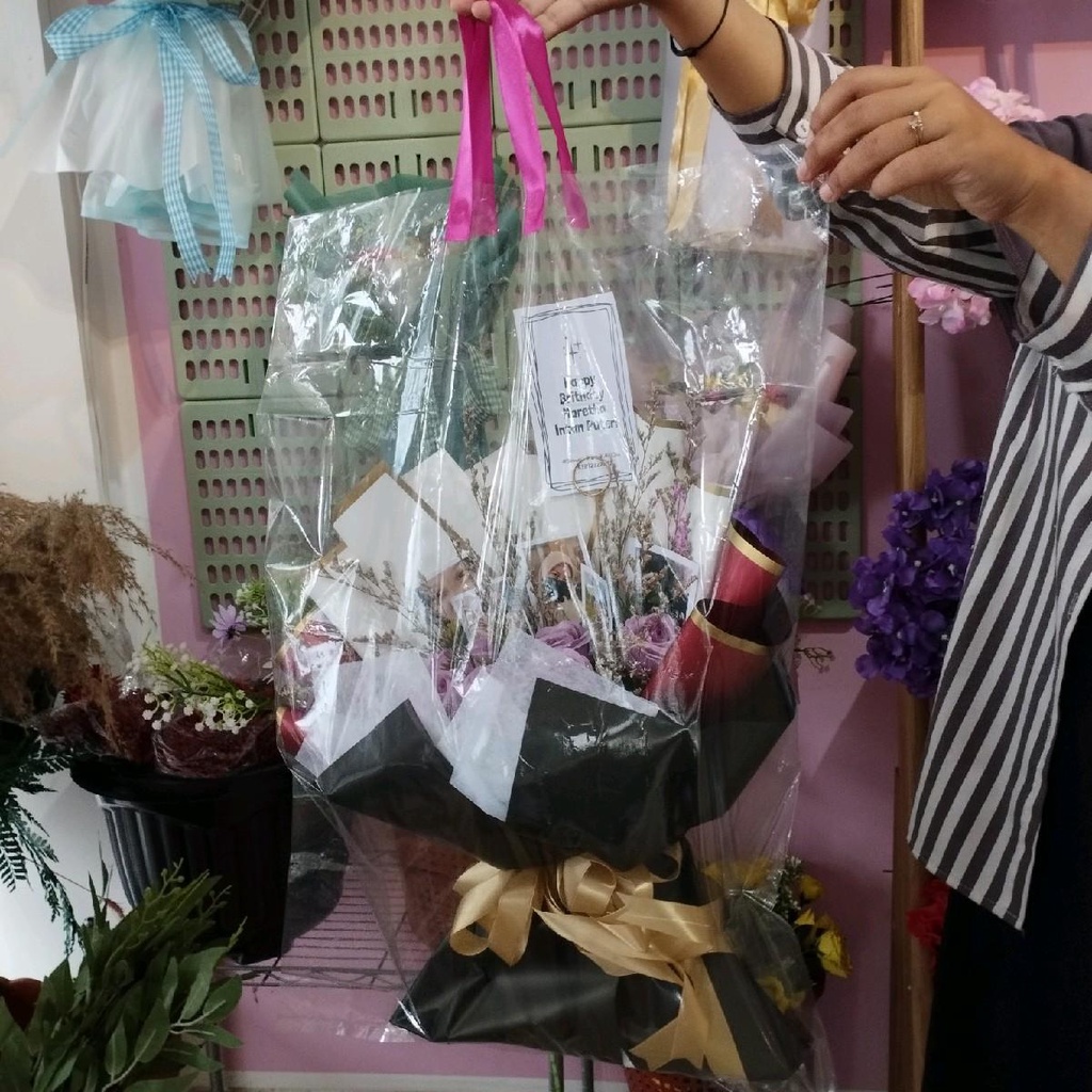 

Plastik Transparan Pembungkus Buket /Plastik Transparant Tote Bag