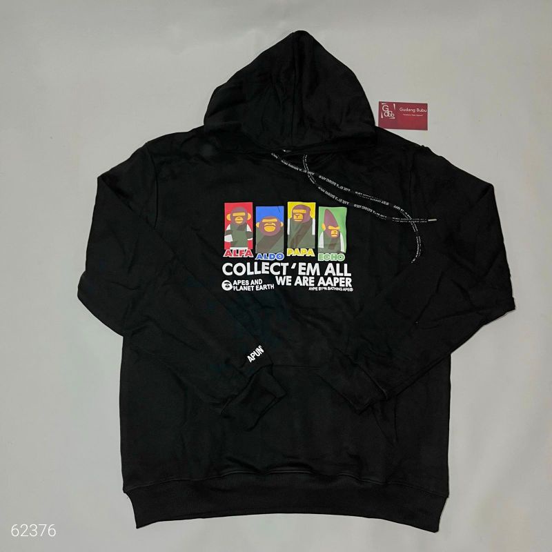 Vs Hoodie Aape Aaper by A Bathing Ape Collect Em All Black BNIP SKU9