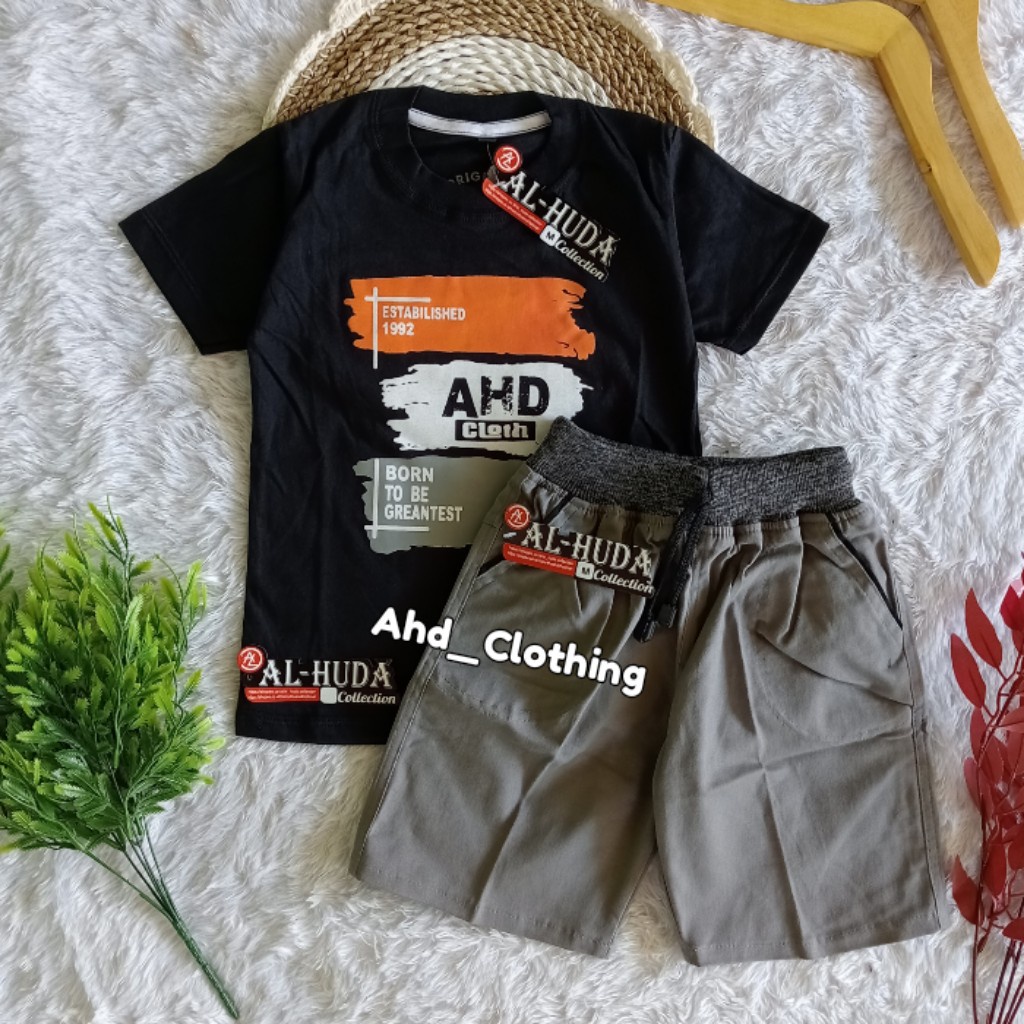 Setelan kaos distro celana pendek rib anak usia 1-10 tahun | Setelan anak laki laki | Stelan anak co