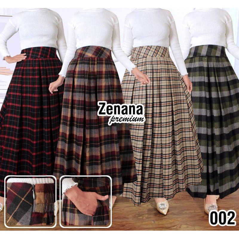 Rok panjang Flanel/Long Skirt Zenana Premium