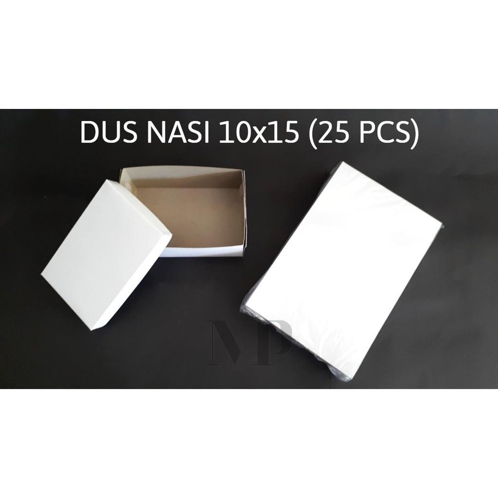 [25pcs] Dus Nasi Kotak 10x15 cm Putih Polos Catering Box