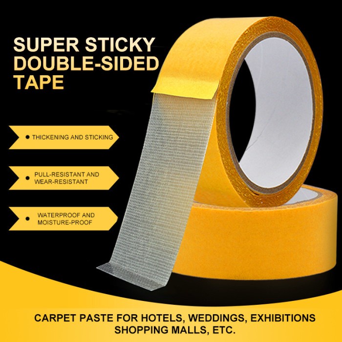 

Lakban Double Tape Super Strong Kuat Tipe Grid Fiber Panjang 10 / 20 M