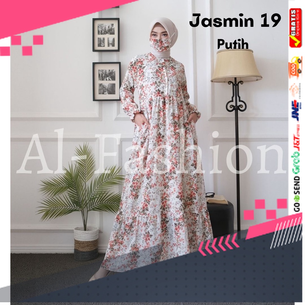 BAJU GAMIS MODEL BARU TERMURAH STYLE TRENDY /ABA agenbaju official - gamis JASMIN CERUTI - gamis - g