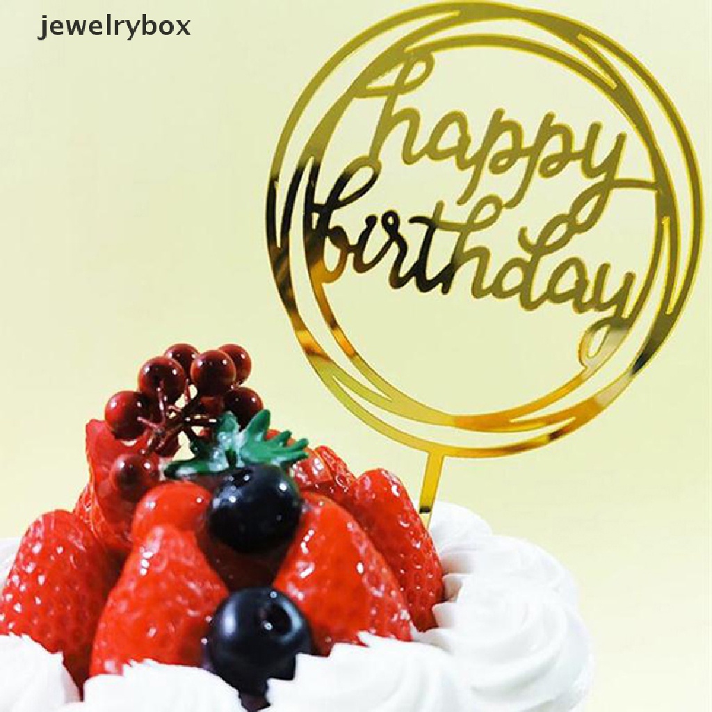 [jewelrybox] 10pcs Akrilik Hand wrig Happy Birthday Cake Topper Dessert Dekorasi Pesta Butik