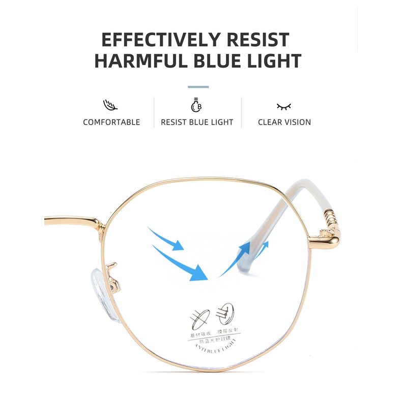 Ins Blocking Blue Light Eye Glasses Untuk Wanita Pria Lensa Yang Dapat Diganti