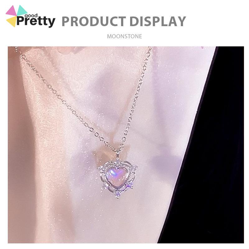 Kalung hati yang manis gaya mewah ringan musim panas wanita desain tinggi - PD